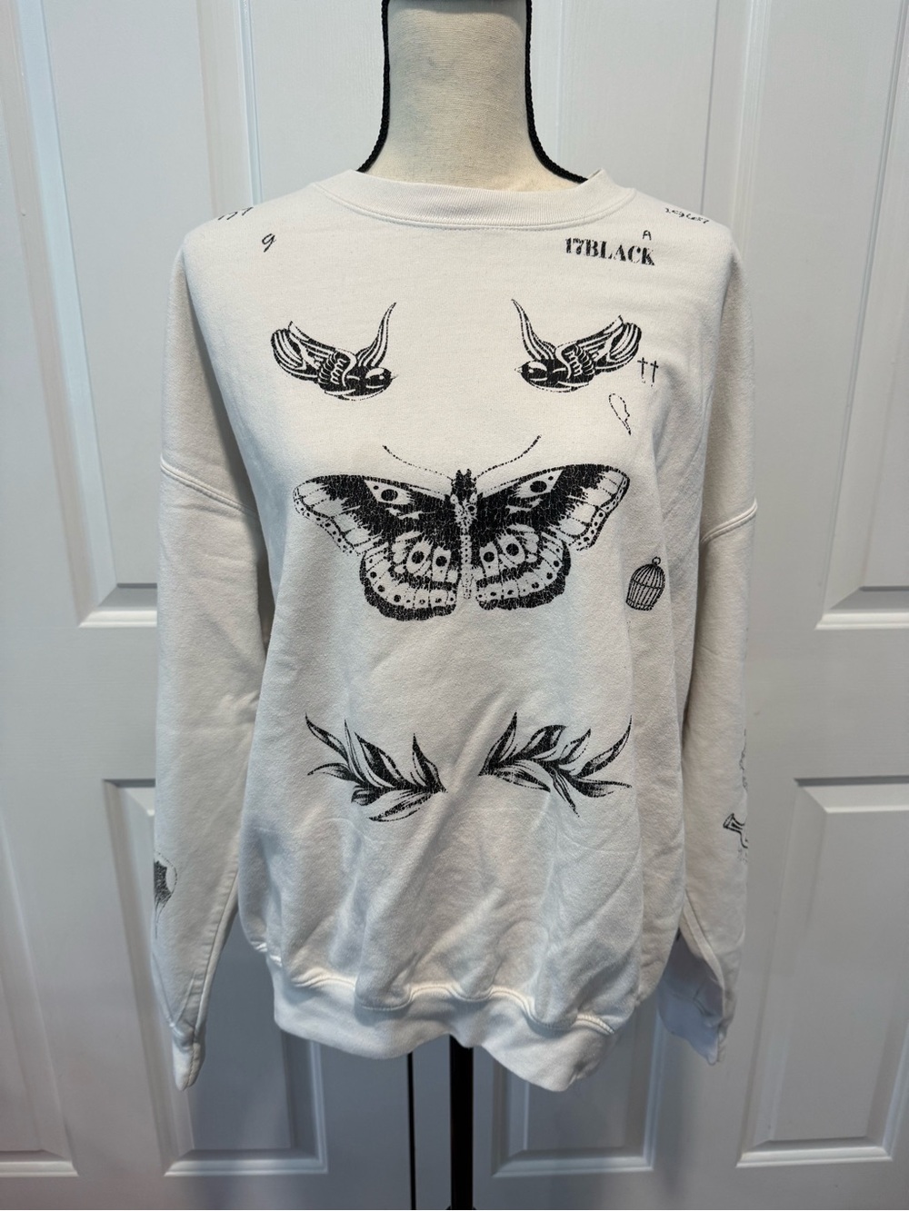 Harry Styles Tattoos White Crewneck Sweatshirt